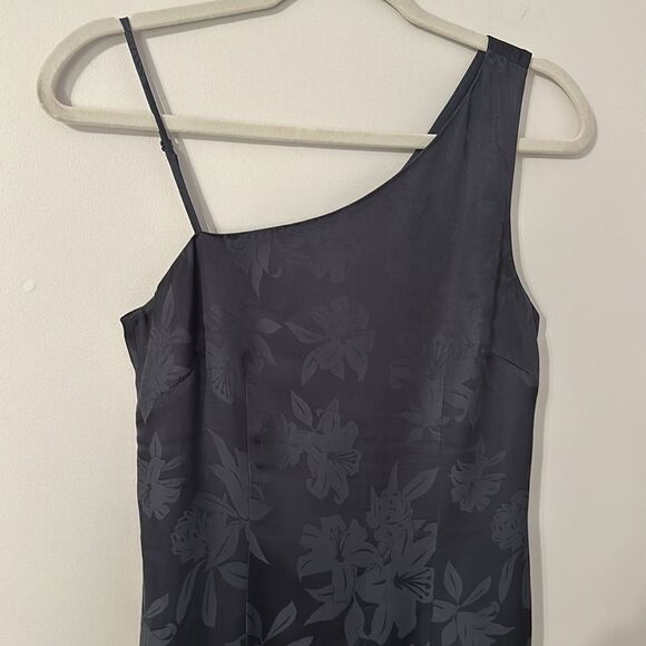 Club Monaco Women’s Asymmetrical Slip Midi Dress One shoulder Ebony Size 00 - Picture 6 of 13